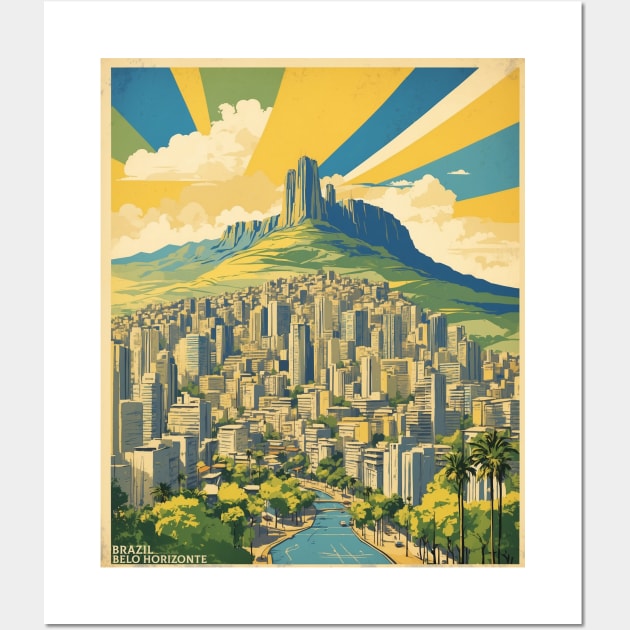 Belo Horizonte Brazil Vintage Tourism Travel Poster Wall Art by TravelersGems